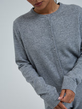 Seamless Basic Classic Cardigan | Uld Cashmere Cardigan Ash Melange