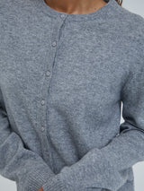 Seamless Basic Classic Cardigan | Uld Cashmere Cardigan Ash Melange