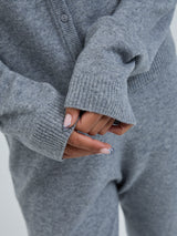 Seamless Basic Classic Cardigan | Uld Cashmere Cardigan Ash Melange