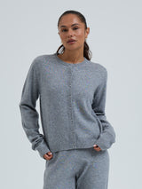 Seamless Basic Classic Cardigan | Uld Cashmere Cardigan Ash Melange
