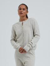 Seamless Basic Classic Cardigan | Uld Cashmere Cardigan Ecru Melange