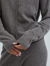 Seamless Basic Classic Cardigan | Uld Cashmere Cardigan Heather Mushroom