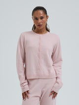 Seamless Basic Classic Cardigan | Uld Cashmere Cardigan Powder Pink