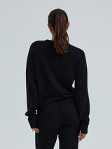 Seamless Basic Classic Cardigan | Uld Cashmere Cardigan Sort