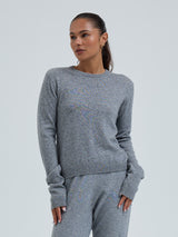 Seamless Basic Classic Crew Neck | Uld Cashmere Cardigan Ash Melange