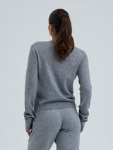Seamless Basic Classic Crew Neck | Uld Cashmere Cardigan Ash Melange