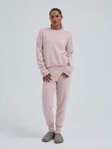 Seamless Basic Classic Crew Neck | Uld Cashmere Cardigan Powder Pink