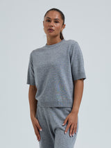 Seamless Basic Classic T-shirt | Uld Cashmere T-shirt Ash Melange