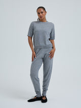 Seamless Basic Classic T-shirt | Uld Cashmere T-shirt Ash Melange