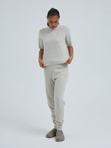Seamless Basic Classic T-shirt | Uld Cashmere T-shirt Ecru Melange