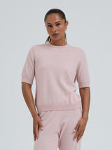 Seamless Basic Classic T-shirt | Uld Cashmere T-shirt Powder Pink