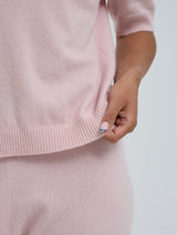 Seamless Basic Classic T-shirt | Uld Cashmere T-shirt Powder Pink