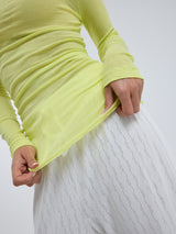 Seamless Basic Cotton Boat Neck | Bomuld L/S T-Shirt Neon Yellow