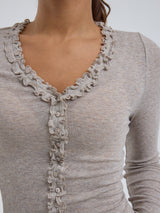 Seamless Basic Cotton Cardy | Bomuld Cardigan Desert Melange