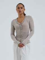 Seamless Basic Cotton Cardy | Bomuld Cardigan Desert Melange