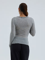 Seamless Basic Cotton Cardy | Bomuld Cardigan Gråmelange