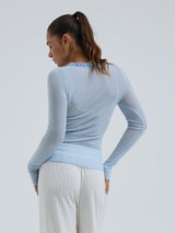 Seamless Basic Cotton Cardy | Bomuld Cardigan Hazy Sky