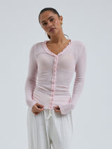 Seamless Basic Cotton Cardy | Bomuld Cardigan Pale Rose