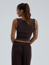 Seamless Basic Cotton Crop Top | Bomuld Tanktop Java