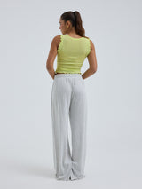 Seamless Basic Cotton Crop Top | Bomuld Tanktop Neon Yellow