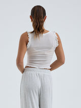 Seamless Basic Cotton Crop Top | Bomuld Tanktop Off-white