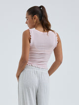 Seamless Basic Cotton Crop Top | Bomuld Tanktop Pale Rose