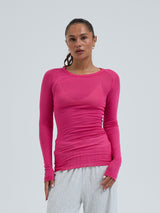 Seamless Basic Cotton Elvira | Bomuld L/S T-Shirt Berry Pink