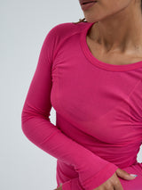 Seamless Basic Cotton Elvira | Bomuld L/S T-Shirt Berry Pink