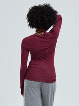 Seamless Basic Cotton Elvira | Bomuld L/S T-Shirt Burgundy