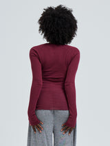 Seamless Basic Cotton Elvira | Bomuld L/S T-Shirt Burgundy