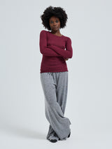 Seamless Basic Cotton Elvira | Bomuld L/S T-Shirt Burgundy