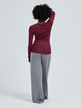 Seamless Basic Cotton Elvira | Bomuld L/S T-Shirt Burgundy