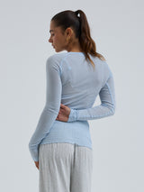 Seamless Basic Cotton Elvira | Bomuld L/S T-Shirt Hazy Sky