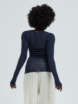 Seamless Basic Cotton Elvira | Bomuld L/S T-Shirt Midnight