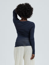 Seamless Basic Cotton Elvira | Bomuld L/S T-Shirt Midnight