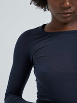 Seamless Basic Cotton Elvira | Bomuld L/S T-Shirt Midnight