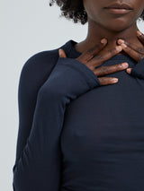 Seamless Basic Cotton Elvira | Bomuld L/S T-Shirt Midnight
