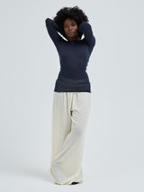 Seamless Basic Cotton Elvira | Bomuld L/S T-Shirt Midnight