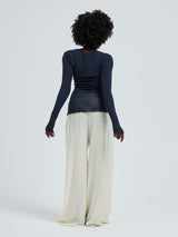 Seamless Basic Cotton Elvira | Bomuld L/S T-Shirt Midnight