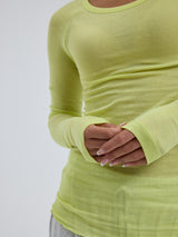 Seamless Basic Cotton Elvira | Bomuld L/S T-Shirt Neon Yellow