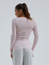 Seamless Basic Cotton Elvira | Bomuld L/S T-Shirt Pale Rose