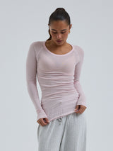 Seamless Basic Cotton Elvira | Bomuld L/S T-Shirt Pale Rose