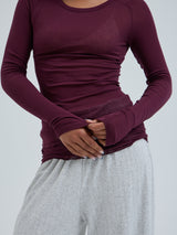 Seamless Basic Cotton Elvira | Bomuld L/S T-Shirt Vineyard