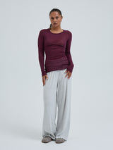 Seamless Basic Cotton Elvira | Bomuld L/S T-Shirt Vineyard