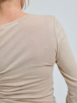 Seamless Basic Cotton Granddad | Bomuld L/S T-Shirt Dark sand