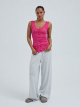 Seamless Basic Cotton Lacey | Bomuld Tanktop Berry Pink