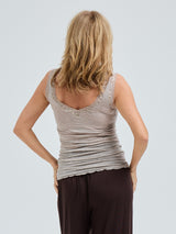 Seamless Basic Cotton Lacey | Bomuld Tanktop Desert Melange