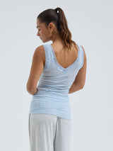 Seamless Basic Cotton Lacey | Bomuld Tanktop Hazy Sky