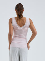 Seamless Basic Cotton Lacey | Bomuld Tanktop Pale Rose