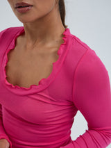 Seamless Basic Cotton Romance | Bomuld L/S T-Shirt Berry Pink